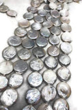 20MM Freshwater Pearl Coin ,AAA Quality -Natural Pearl Coin shape , length 16" - Very Fine Quality- White Color Coins