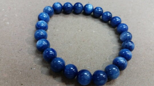 kyanite Stretch Bracelet, Beautiful Quality beads. 8mm beaded