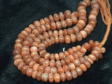 Sunstone  Roundel Beads - 8-12  mm size Length 16 Inch Strand- Good Quality Beads- Natural Sunstone Rondelle