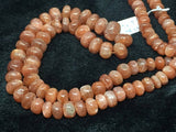 Sunstone  Roundel Beads - 8-12  mm size Length 16 Inch Strand- Good Quality Beads- Natural Sunstone Rondelle