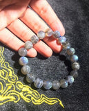 8MM Labradorite Round Bracelet , Top Quality perfect round shape . Yellow and Blue Fire AAA Grade