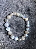 8MM Labradorite Round Bracelet , Top Quality perfect round shape . Yellow and Blue Fire AAA Grade