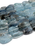 Moss Aquamarine Faceted Nuggets 9x14-17 mm size Faceted tumble shape, Length 17 inch Top Quality AAAA- Moss Aquamarine Beads