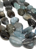 Moss Aquamarine Faceted Nuggets 19-20 x 22-30 mm size Length 17 inch Top Quality AAAA- Moss Aquamarine Beads