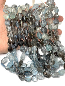 Moss Aquamarine Faceted Nuggets 11-12 x 13-15 mm size Length 17 inch Top Quality AAAA- Moss Aquamarine Beads