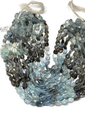 Moss Aquamarine Faceted Nuggets 9-10x11-12 mm size Length 17 inch Top Quality AAAA- Moss Aquamarine Beads