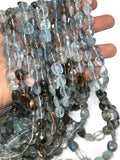 Moss Aquamarine Faceted Nuggets 9-10x11-12 mm size Length 17 inch Top Quality AAAA- Moss Aquamarine Beads