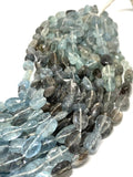 Moss Aquamarine Faceted Nuggets 9-10 x 12-14 mm size Length 17 inch Top Quality AAAA- Moss Aquamarine Beads