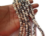 Moonstone coating faceted roundel 9MM, Shape with Grey - Length 8 Inches , Moonstone coating AAA Quality Faceted Beads