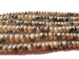 Moonstone coating faceted roundel 9MM, Shape with Grey - Length 8 Inches , Moonstone coating AAA Quality Faceted Beads