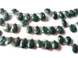 Green Moonstone Coated faceted Pear Shape - Length 8 Inches , shape Size 10X15 MM , Moonstone coating , AAA Quality gemstone