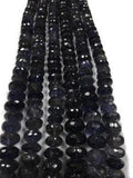 2 Strands Iolite Faceted Roundel Beads 9 mm, Finest AAA Quality Wholesale Price