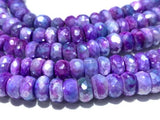 10 Pcs 8 MM Moonstone Faceted Roundel Coated Beads - Good Quality faceted beads- Blue Color