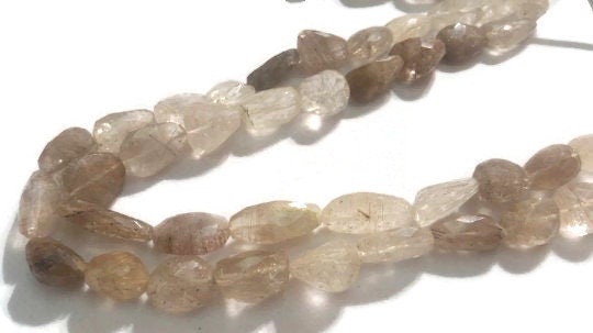 16X20MM  Golden Rhutilated Quartz faceted Tumble Shape - Length 16 Inches , Natural Rutilated . faceted Nugget shape