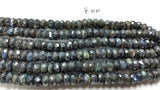 7mm Labradorite Faceted coating Roundel beads, labrdorite faceted beads , length 14 Inch Labradorite coating