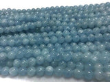 AAA Quality 6 mm Aquamarine Round Beads, Perfect Round Beads- Wholesale Price- Length 40 cm- Blue Aquamarine Beads