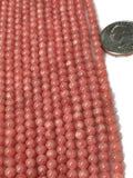 4-4.5 MM RHODOCHROSITE Smooth Round Beads, AAA Grade, Rare Available Quality , Length 40 cm