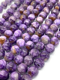 14mm Charoite Smooth Round Beads - 40 cm Length - AAA Quality - Gemstone Beads - Wholesale Price - Charoite Beads Origin Russia