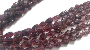 Garnet Pear 8X10M Carving Shape, Length 15" Natural Good Quality Garnet Beads , Indian garnet beads .