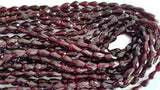 Garnet Faceted Drops Shape 5x9MM straight Drill in 14" Length , Garnet beads , origin is India .