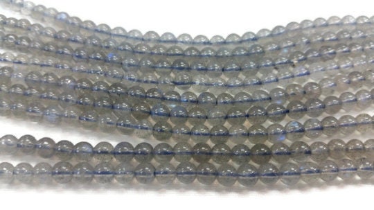 4.5mm Labradorite Smooth Round beads . Length 40 cm . Good Quality and perfect Round . Natural Blue Labradorite