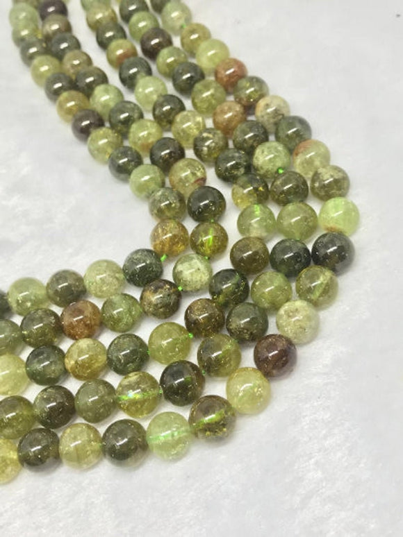 grossular garnet round 10 m , natural gemstone beads