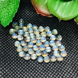 4MM Labradorite Round Cabs - Natural Blue Fire Cabs - Gemstone cabs pack of 10 pc - Gemstone cabs