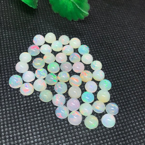 6MM Ethiopian Opal 4 Pcs Code #04- AA Quality (2A Grade) Opal Cabochon - Ethiopian Opal Round Cabochon