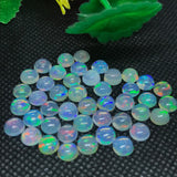 6MM Ethiopian Opal 2 Pcs Code #02- AAA Quality (3A Grade) Opal Cabochon - Ethiopian Opal Round Cabochon . Transparent quality