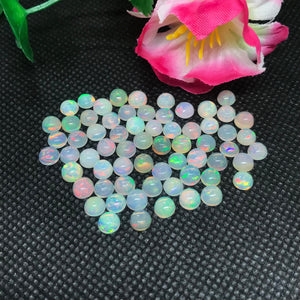 5MM Ethiopian Opal Round Pack 6 Pcs-Code #05- AAA Quality (3A Grade) Opal Cabochon - Ethiopian Opal Round Cabochon