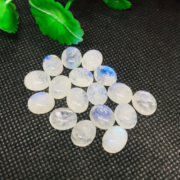 9X11 MM Moonstone AAA Rainbow Moonstone Cabochon-Natural Untreated Strong Blue Fire- Rainbow (Pack of 4 Pc.)