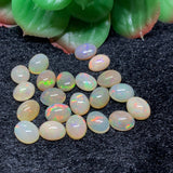 Ethiopian Opal Cabs 7X9 mm size Pack of 2 Pieces -Code #E-11- AA Quality (2A Grade) Opal Cabochon - Ethiopian Opal Oval Cabochon