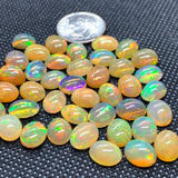 Ethiopian Opal Cabs 7X9 mm size Pack of 2 Pieces -Code #E-18- AAA Quality (3A Grade) Opal Cabochon - Ethiopian Opal Oval Cabochon