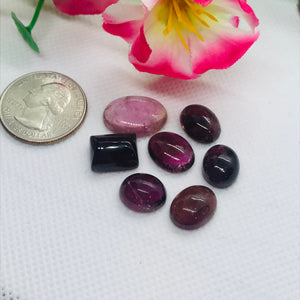 Pink Tourmaline Cabochon , weight 49.50 carat , Tourmaline gemstone loose cabs, code #T 88 , Tourmaline cabs , Pack of 7 Pcs