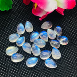 5X8 MM Pear Rainbow Moonstone Smooth Cabs, Pack of 5 Pc. Good Quality Cabochons AAAA Quality . Blue Moonstone