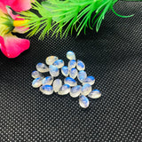 5X8 MM Pear Rainbow Moonstone Smooth Cabs, Pack of 5 Pc. Good Quality Cabochons AAAA Quality . Blue Moonstone