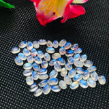 4X6MM Moonstone Oval Cabs, Pack of 8 Pc. Good Quality Cabochons Code AAAA , Moonstone Cabochon , Blue Flash Moonstone