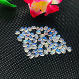 4X6MM Moonstone Oval Cabs, Pack of 8 Pc. Good Quality Cabochons Code AAAA , Moonstone Cabochon , Blue Flash Moonstone
