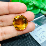 Citrine Faceted Round Cabochon 19 mm size Weight 21 Cts  Code # C9 AAA Quality- Natural Citrine Faceted Round Cabs