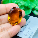 Citrine Faceted  Oval Cabochon 30x23 mm size Weight 47 Cts  Code # C11 AAA Quality- Natural Citrine Faceted OvalCabs-