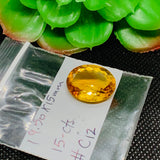 Citrine Oval Faceted Cabochon 19.50X15 mm size Weight 15 Cts  Code # C12 AAA Quality- Natural Citrine Faceted Oval Cabs