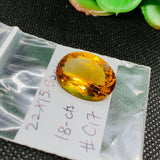 Citrine Oval Faceted  Cabochon 22x15.500 mm size Weight 18 Cts  Code # C17 AAA Quality- Natural Citrine Faceted Oval Cabs