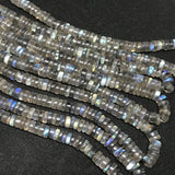Labradorite Tyre shape or wheel Shape , size 4MM , AAA Quality , length 15 Inch . Blue Flash Labradorite , Labradorite Flat roundel