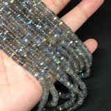 Labradorite Tyre shape or wheel Shape , size 4MM , AAA Quality , length 15 Inch . Blue Flash Labradorite , Labradorite Flat roundel