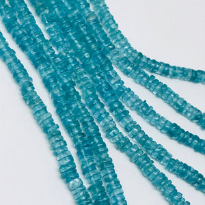 Apatite Wheel shape Beads, 4mm size, 15 Inch Length- AAA Quality- Appetite Roundel Beads , Wheel shape beads. Flat thin slice shape