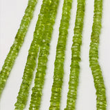 Peridot Wheel shape Beads, Size 5MM , Natural Peridot in AAA Quality , Length 15 Inch . Gemstone thin slice shape .