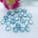 Aquamarine  8X10 MM Oval cabs ,Milky Aquamarine cabochon ,Pack of 4 pc. AAA Quality cabs, Blue Aquamarine