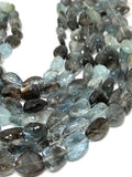 Moss Aquamarine Faceted Nuggets 13-14 x 15-18 mm size Length 17 inch Top Quality AAAA- Moss Aquamarine Beads