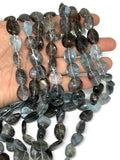 Moss Aquamarine Faceted Nuggets 13-14 x 15-18 mm size Length 17 inch Top Quality AAAA- Moss Aquamarine Beads