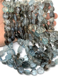 Moss Aquamarine Faceted Nuggets 11-12 x 13-15 mm size Length 8 inch Top Quality AAAA- Moss Aquamarine Beads